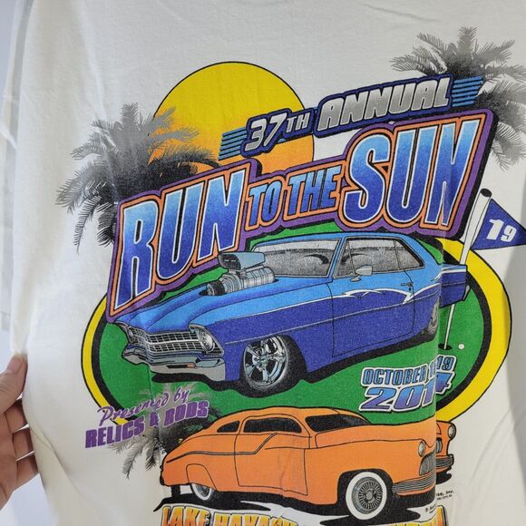 37 Annual Run To The Sun Lake Havasu 2014 T Shirt Gildan Heavy Cotton Size L - Picture 2 of 6